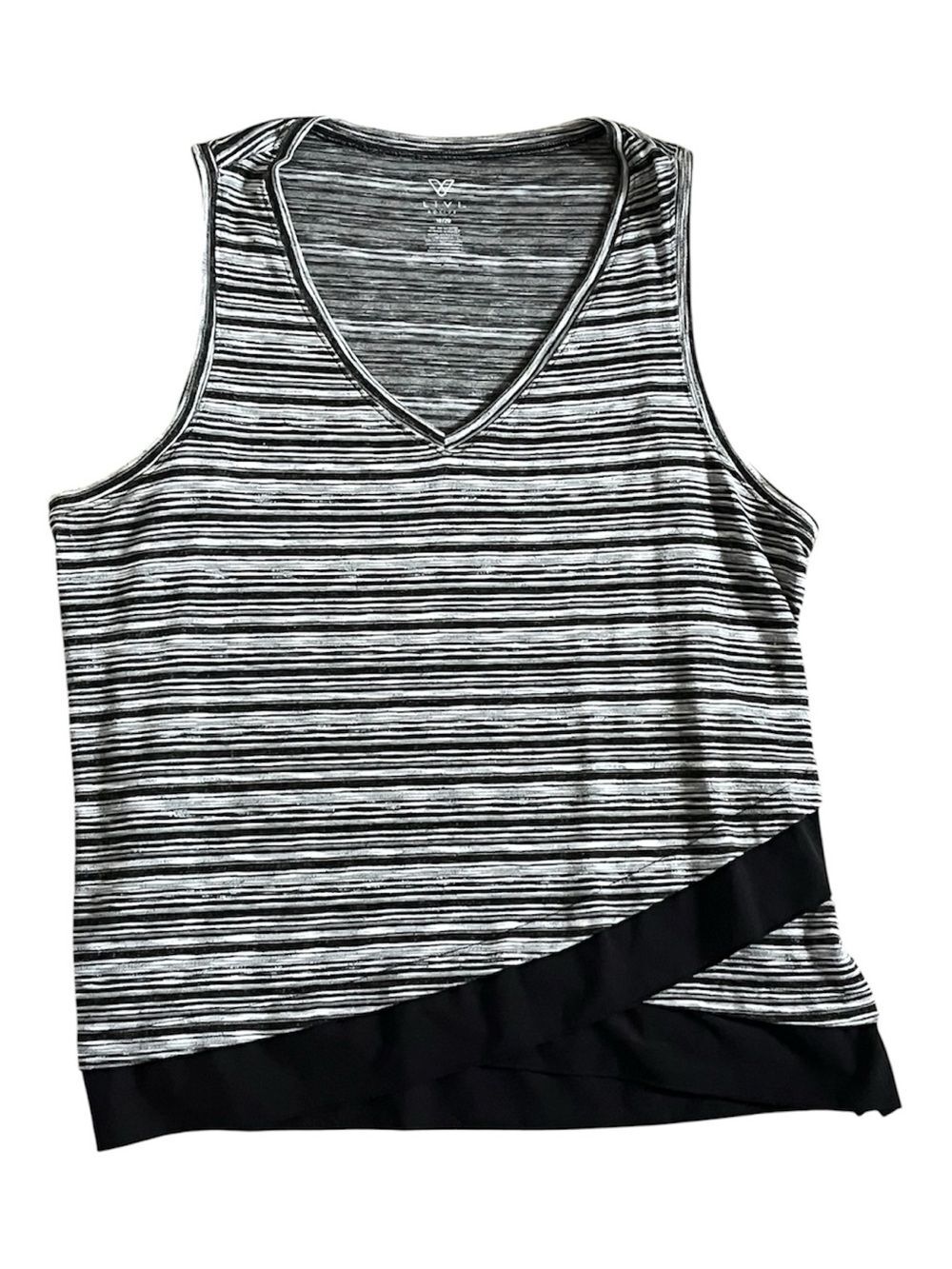 LIVI Active Lane Bryant Striped Space Dye Double Layer Tank Top Size 18/20